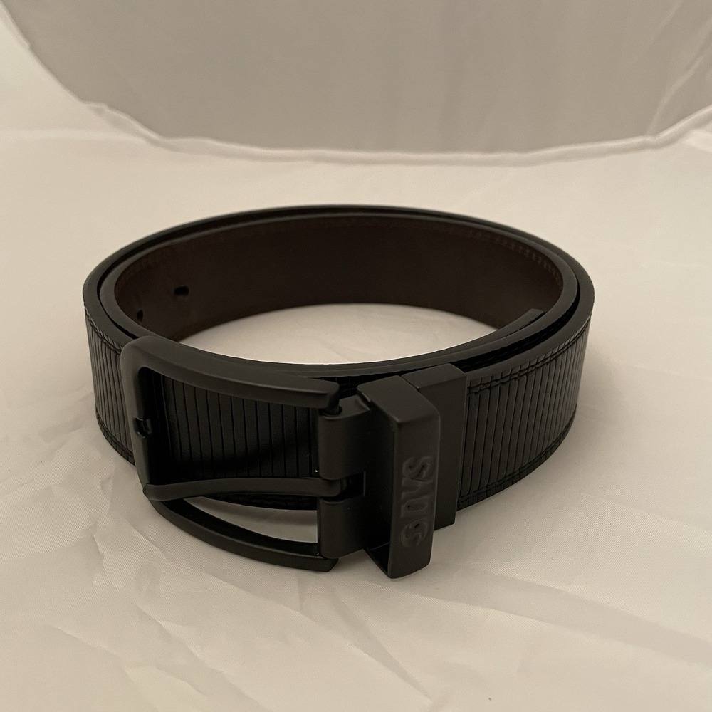 Reversible DVS Mens Size 32 Leather Belt, Brown And Black